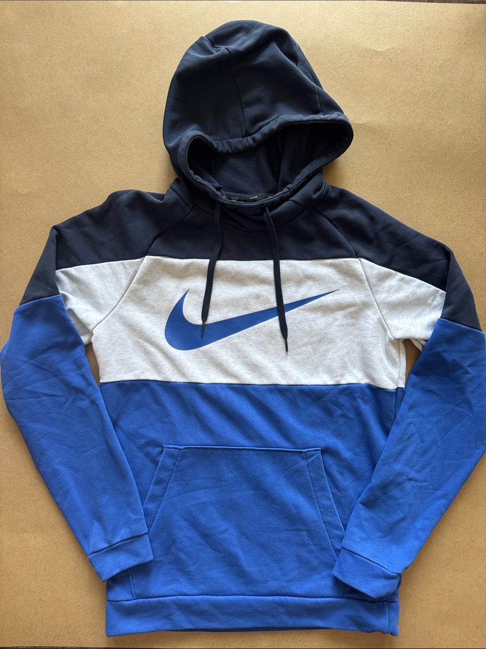 Nike Colorblock Pullover Hoodie - Black/White/Blue